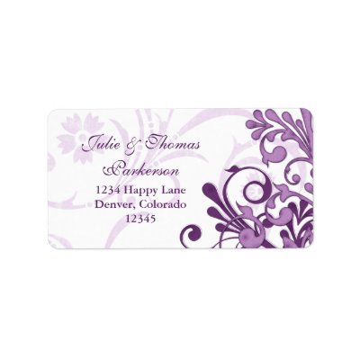 Abstract Floral Wedding Return Address Label