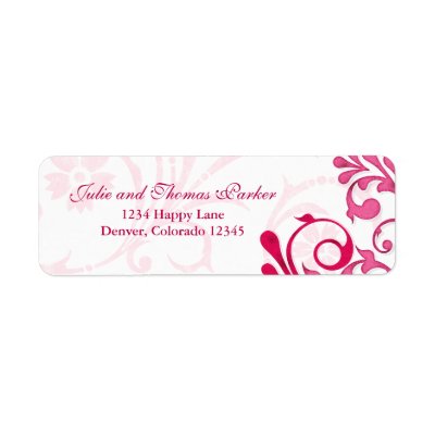 Abstract Floral Wedding Return Address Label