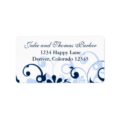 Abstract Floral Wedding Return Address Label