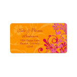 Abstract Floral Wedding Return Address Label