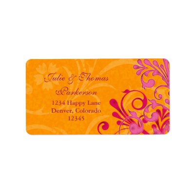 Abstract Floral Wedding Return Address Label