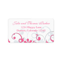Abstract Floral Wedding Return Address Label