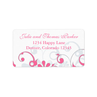 Abstract Floral Wedding Return Address Label