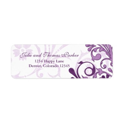 Abstract Floral Wedding Return Address Label