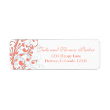 Abstract Floral Wedding Return Address Label
