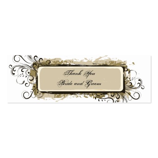 Abstract Floral Wedding Thank You Tags Business Card (front side)
