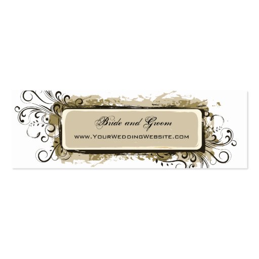 Abstract Floral Wedding Website Business Card Templates (front side)