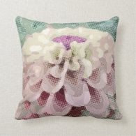 Abstract Floral Zinnia Pillow