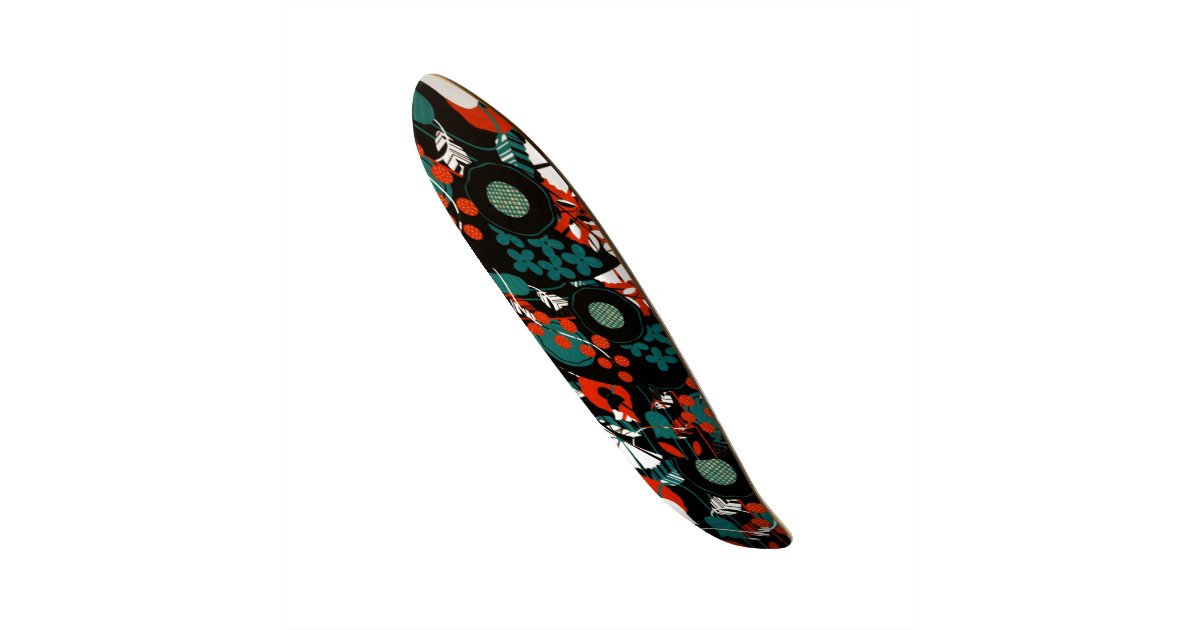 Abstract flower design Longboard Skateboard Zazzle