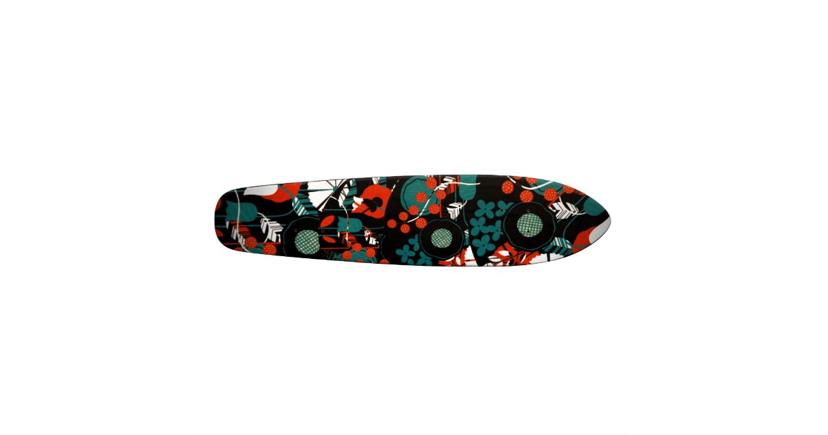 Abstract flower design Longboard Skateboard Zazzle