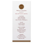 Abstract Flower Wedding Menu / Program Full Color Rack Card