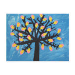 Abstract Flowering Tree Postcard