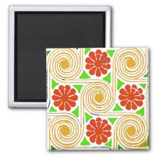 Abstract Flowers and Circles magnet