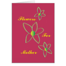 Abstract Flowers For Mother Card cards
