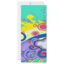 personalize, dooni designs, customize, abstract, splatter, swirls, colorful, clouds, sky, funky, retro, fun, swirly, bright, girly, Rack Card with custom graphic design