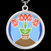 Abstract Flowers necklaces