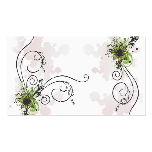 abstract flowers Profile Card Business Card Template (front side)