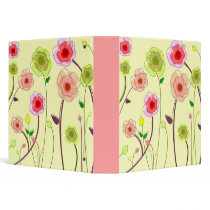 Abstract Flowers School Binder