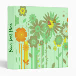Abstract  flowers with butterflies Binder