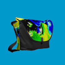 Abstract Forget me Not messenger bags