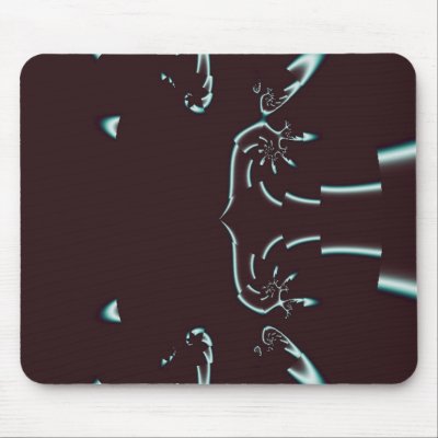 Abstract Fountain Pen Brown and Turqoise Mouse Pad by MissMissyLue