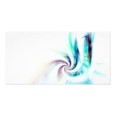 Abstract Fractal Swirl Textured Custom Photo Card by graficallyminded