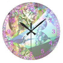 Abstract  Fractal Wings of Angels Amethyst Crystal wall clocks