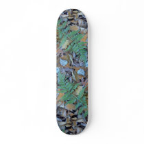 Abstract Frost-covered fern on the forest floor Skateboard Deck