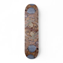 Abstract Frost-covered leaves Skate Board Decks
