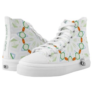 Abstract fun hightops customzie text on back printed shoes