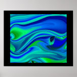 abstract, futuristically on black poster
