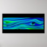 abstract, futuristically on black poster