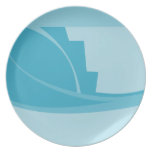 Abstract Geometric Design in Turquoise and Teal. Party Plates
