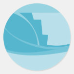 Abstract Geometric Design in Turquoise and Teal. Round Stickers