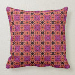 Abstract Geometric Pattern : : Pink And Orange Throw Pillow