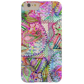Abstract Girly Neon Rainbow Paisley Sketch Pattern Barely There iPhone 6 Plus Case