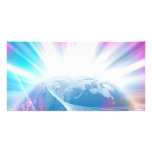 Abstract Glowing Earth Illustration Customized Photo Card