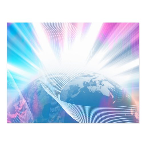 Abstract Glowing Earth Illustration Post Card