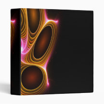 Abstract Glowing Fractal Texture 3 Ring Binders