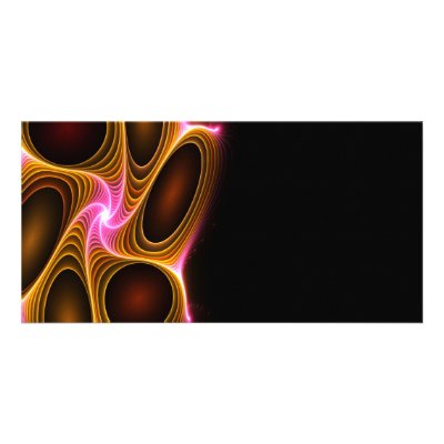 Abstract Glowing Fractal Texture Personalized Photo Card by graficallyminded