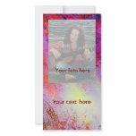 ABSTRACT GOLD SWIRLS , soft yellow pink purple red Photo Card Template