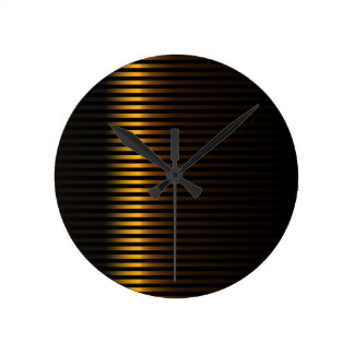 ABSTRACT GOLDEN SHADE STRIPES WALLCLOCK