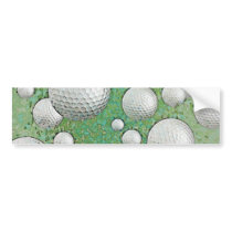 ABSTRACT GOLF BALLS BUMPER STICKERS