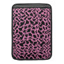 Abstract Graphic Pattern Black and Bright Pink. Macbook Sleeves