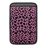 Abstract Graphic Pattern Black and Bright Pink. Sleeves For Macbook Air