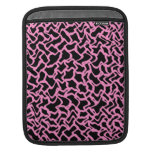 Abstract Graphic Pattern Black and Bright Pink. Ipad Sleeve