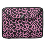 Abstract Graphic Pattern Black and Bright Pink. Sleeves For Macbook Pro