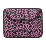 Abstract Graphic Pattern Black and Bright Pink. Macbook Pro Sleeve