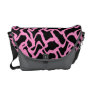 Abstract Graphic Pattern Black and Bright Pink. Messenger Bags