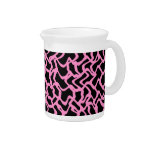 Abstract Graphic Pattern Black and Bright Pink. Pitchers